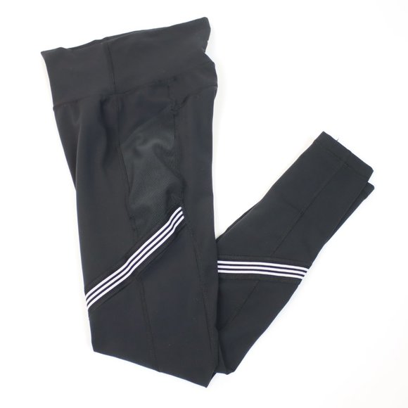 Adidas Womens XS Climalite High-Waisted Stripe Leg Leggings - Picture 1 of 4
